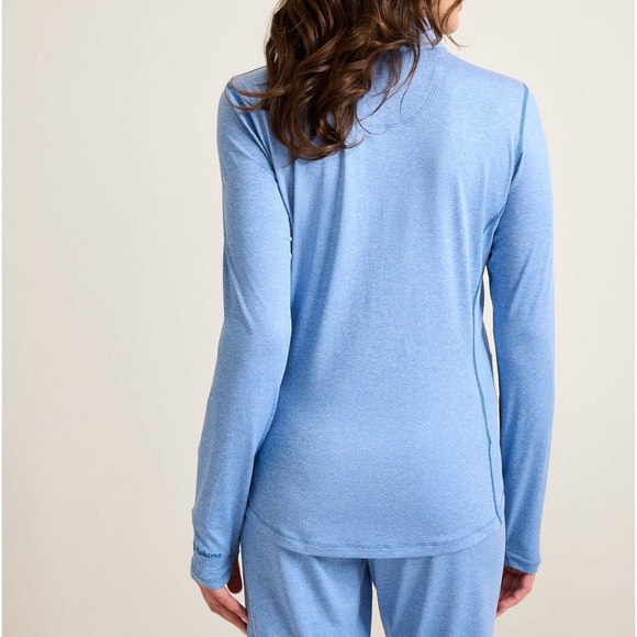 NEW Tommy Bahama Playa Vista Quarter-Zip IslandZone Sweatshirt Blue Monday Hthr - Picture 3 of 8